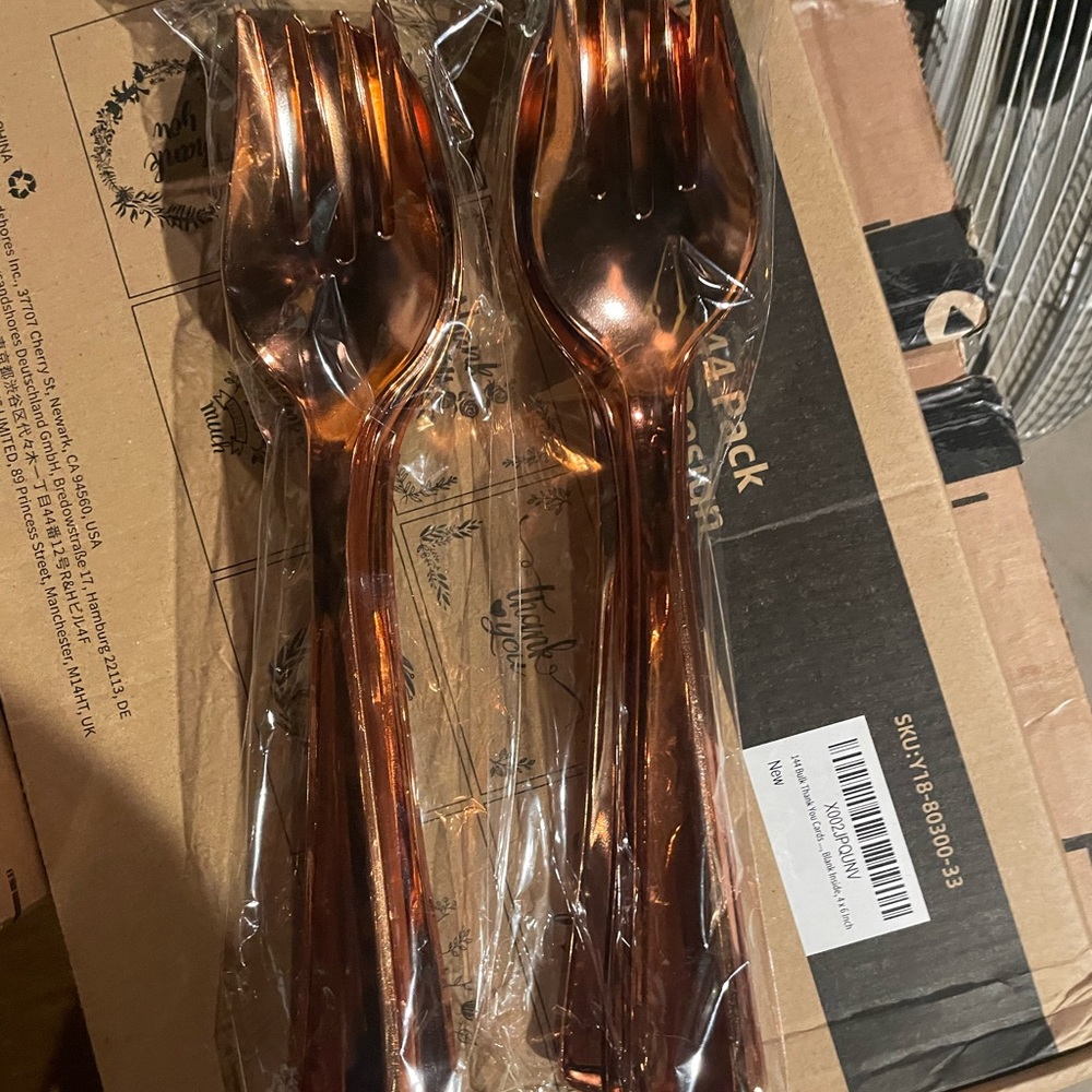 3 brand new packages of plastic disposable utensil sets